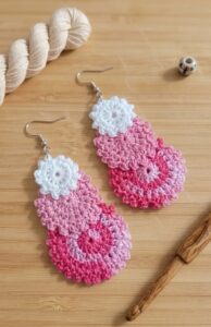 cascada aretes a crochet