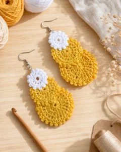 cascada aretes a crochet